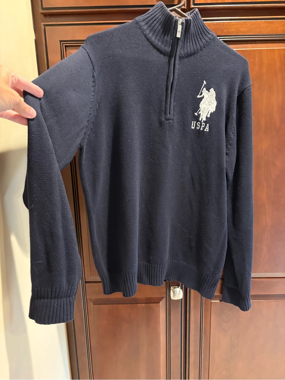 U.S. Polo ASSN Men's Knit Quarter‎ Zip Dark Navy - S - Picture 2 of 7